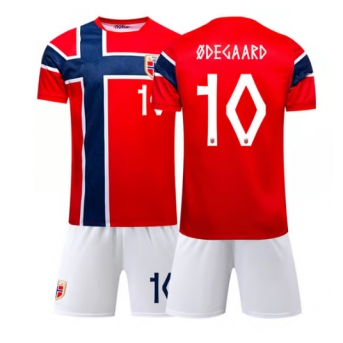 Billige Fotballdrakt Norge Martin Odegaard #10 Replika Hjemmedraktsett Barn VM 2026 Kortermet (med bukser)